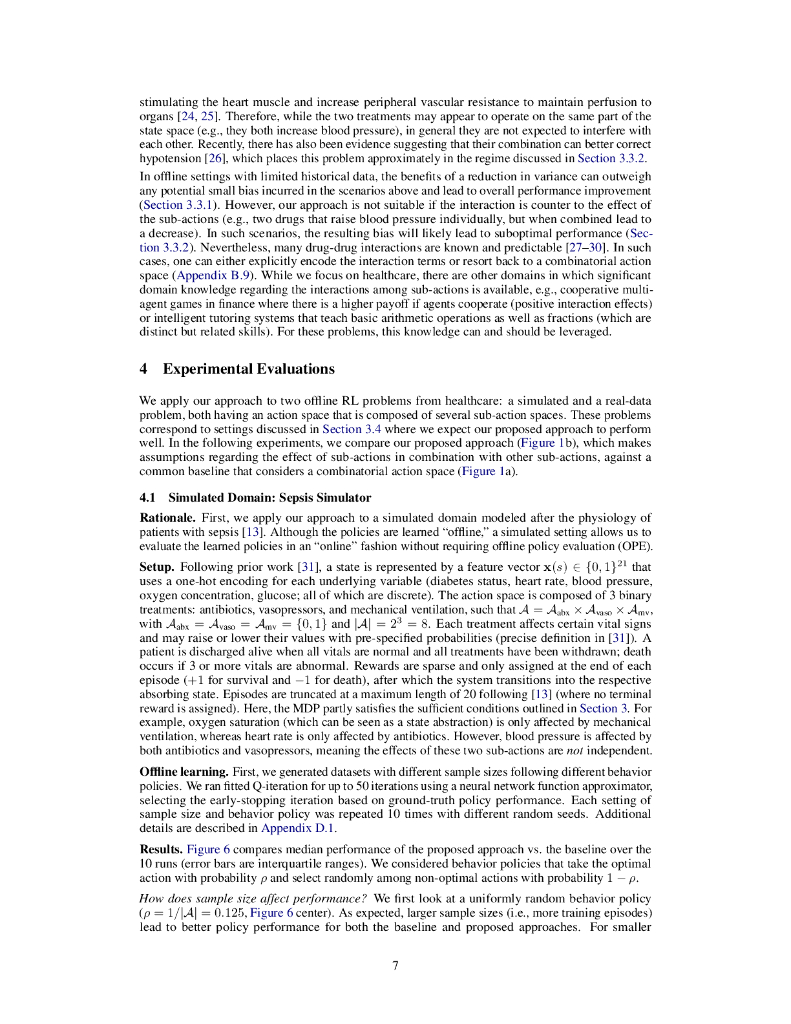利用分解的行动空间实现医疗保健中高效的离线强化学习（英文版）_第7页