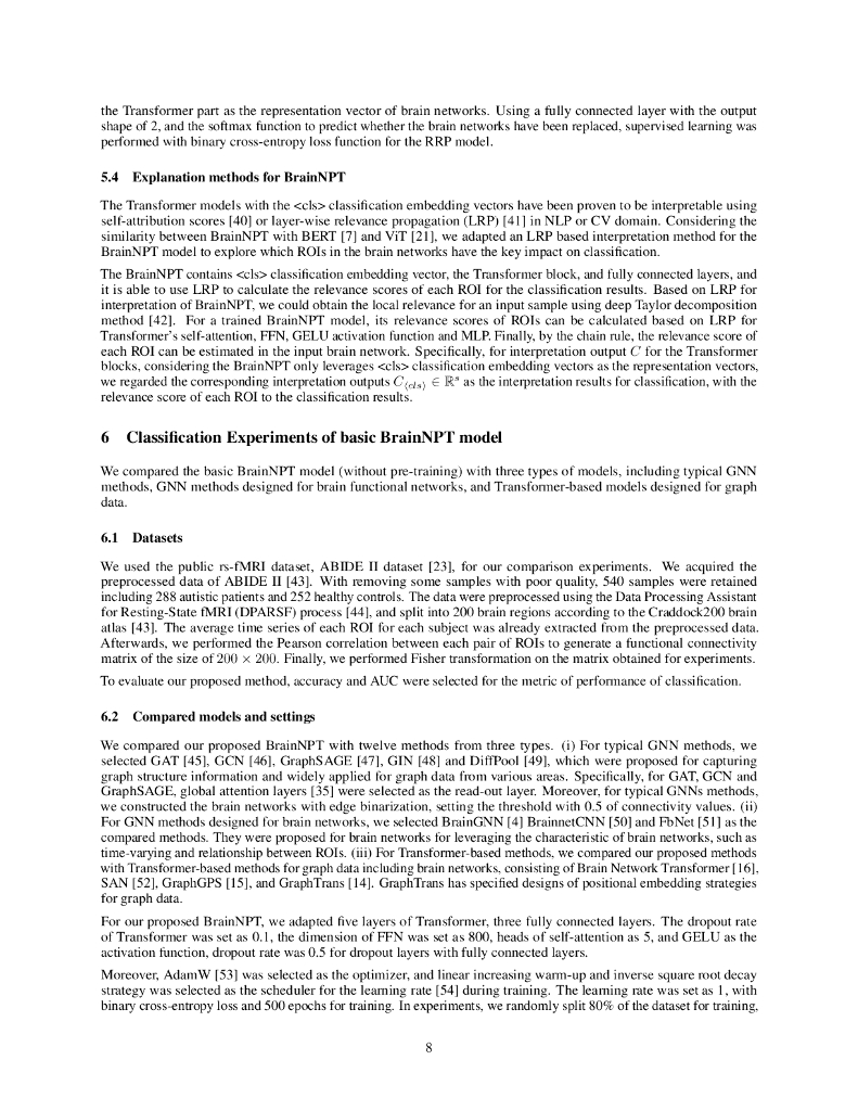 BrainNPT：用于脑网络分类的 Transformer 网络预训练（英文版）_第8页