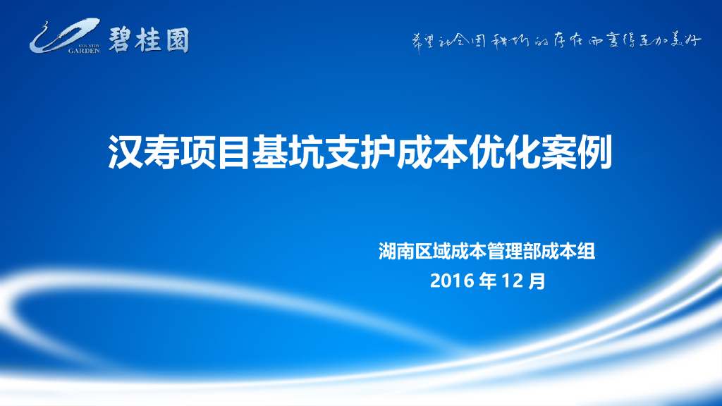知名企业基坑支护成本优化案例课件
