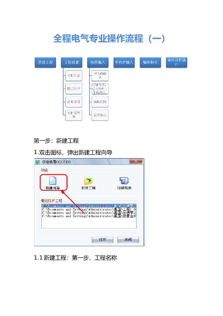 广联达全程电气专业操作流程68页