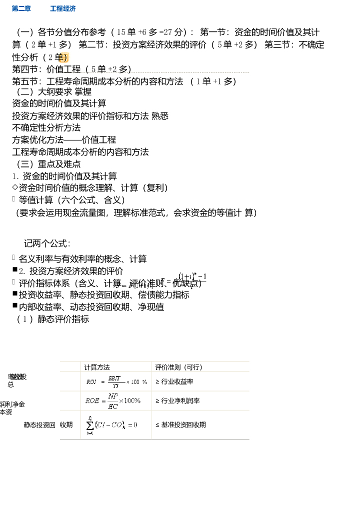 工程经济基础知识与学习技巧