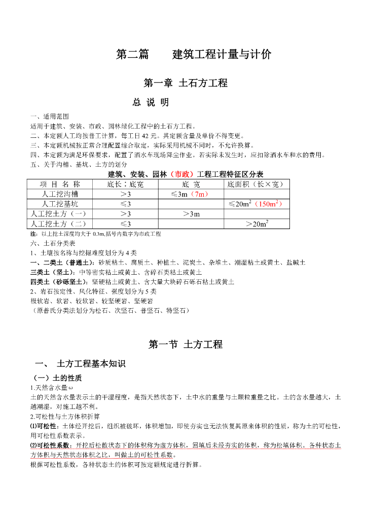 建筑工程工程量计算与工程计价