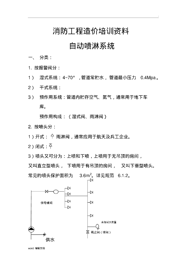消防工程造价相关知识资料文档