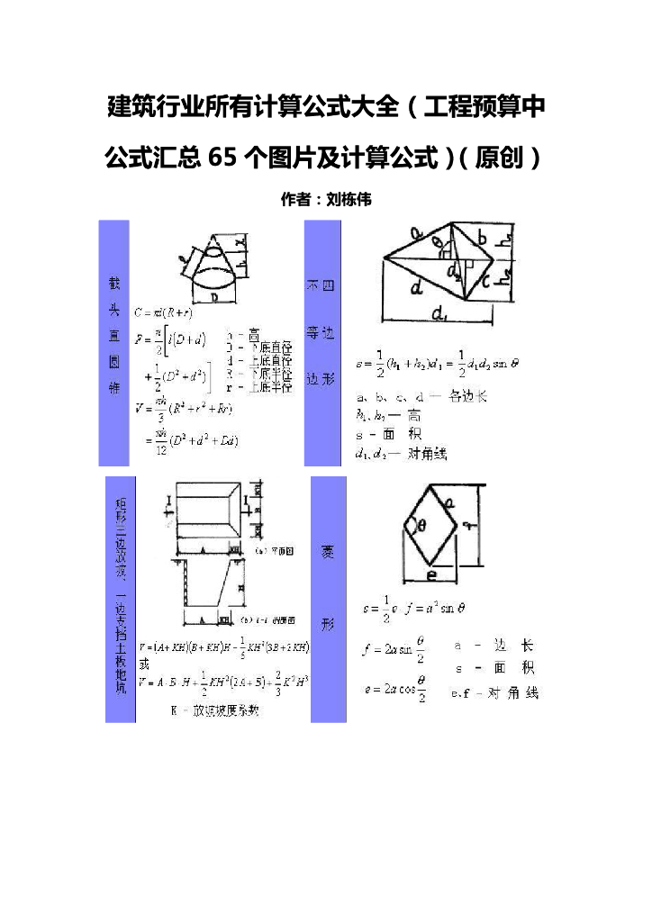 工程造价计算公式大全附图片