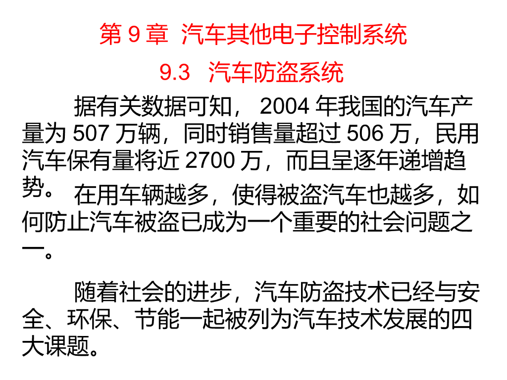 汽车电子防盗系统