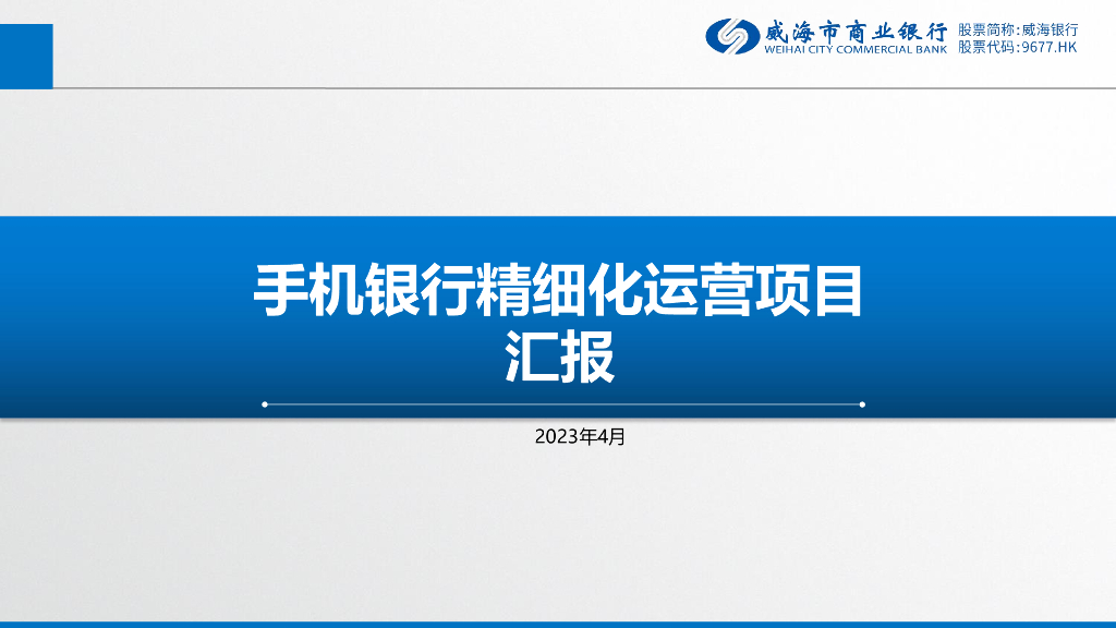 威海市商业银行蔡玉欣：手机银行精细化运营项目