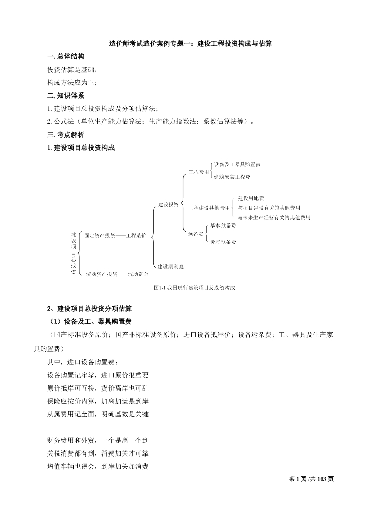 造价师考试造价案例分析专题（Word，共118页）