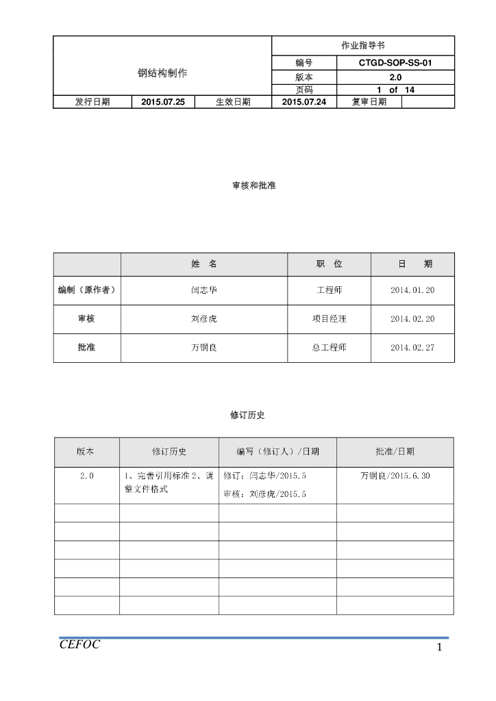 钢结构职制作业指导书