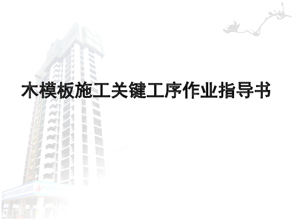 木模板施工关键工序作业指导书（图文丰富）