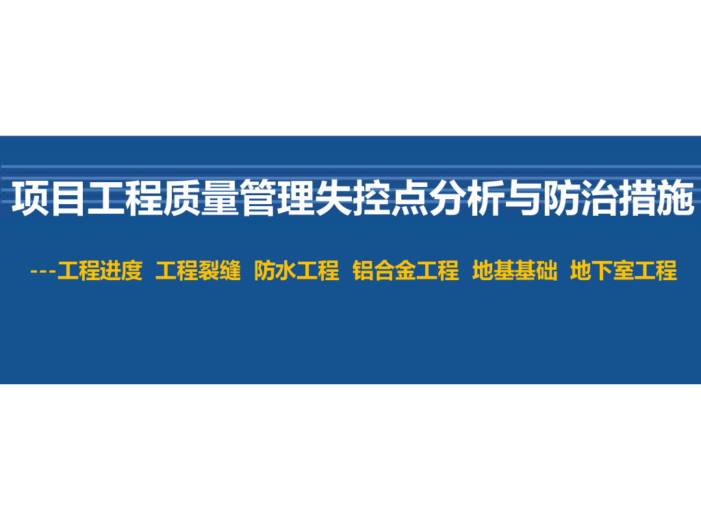 项目质量管理失控点分析及防治措施(367页)