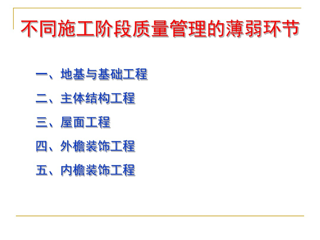 建筑工程不同施工阶段质量管理的薄弱环节讲解（202页）