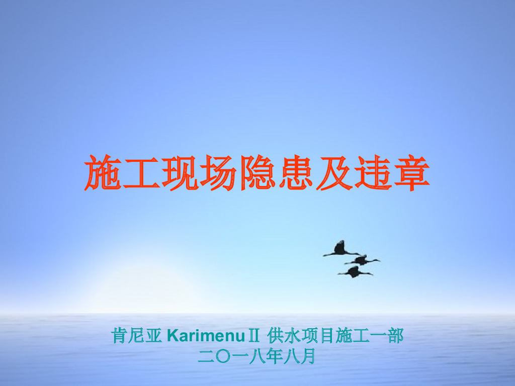 国外供水工程施工现场隐患及违章检查及培训