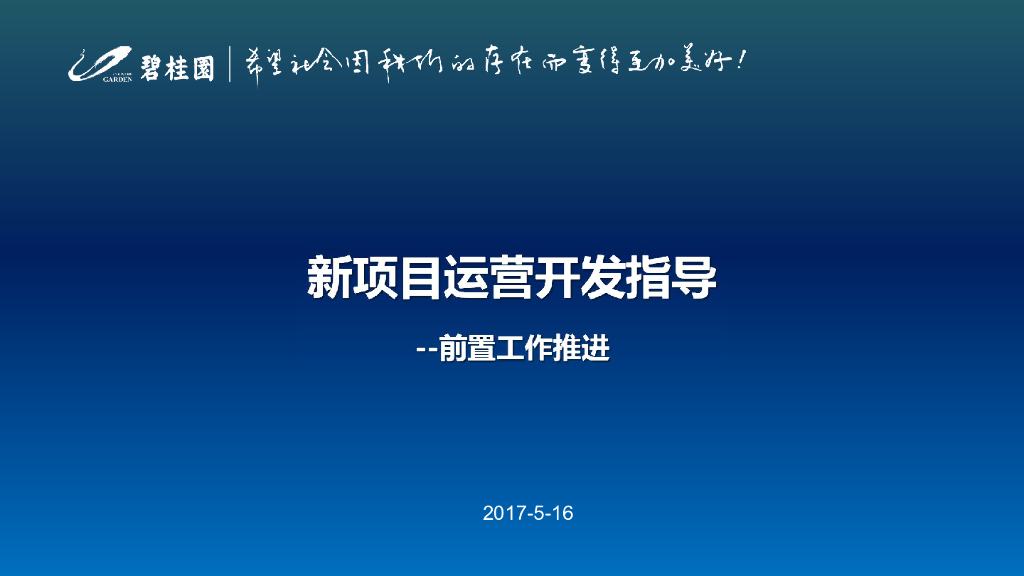 知名地产新项目运营开发指导（图文并茂）