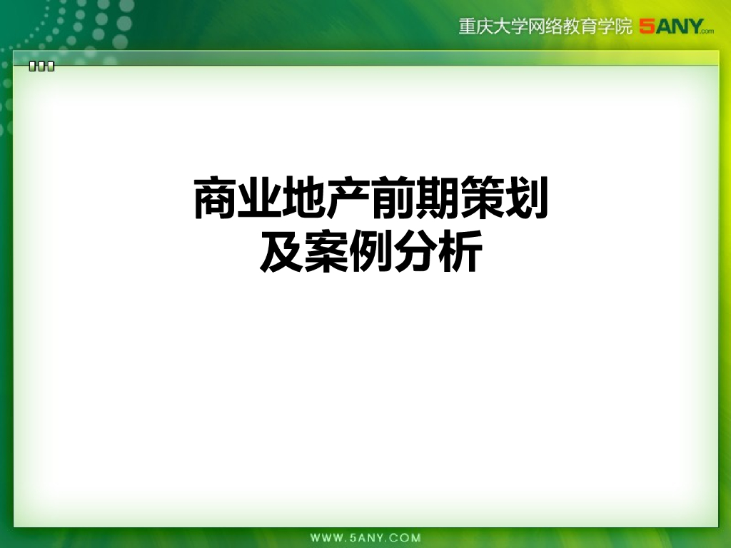 商业地产前期策划及案例分析（79页）