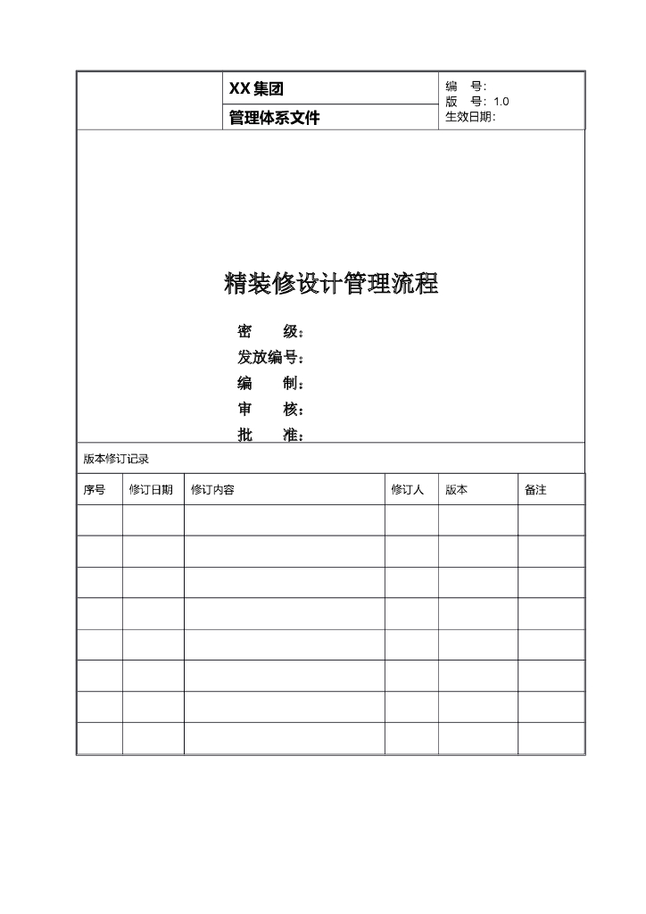 精装修设计管理流程