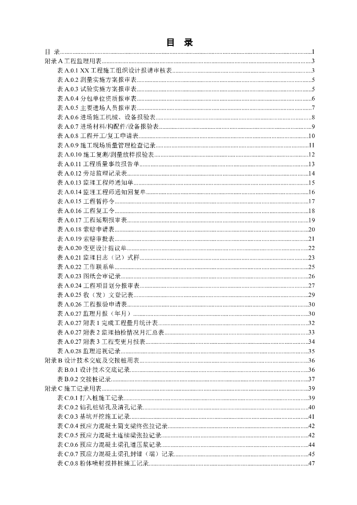 铁路工程监理施工用表（全套，90页）