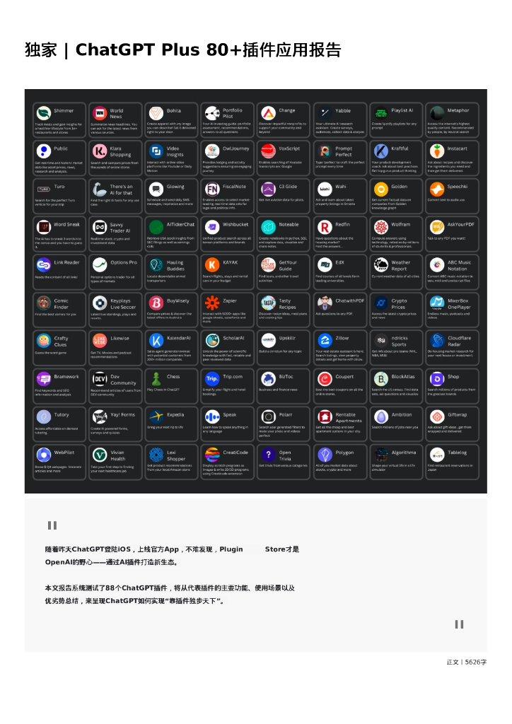 OpenMediation：2023年<em>ChatGPT</em> Plus 80+插件应用报告 海报