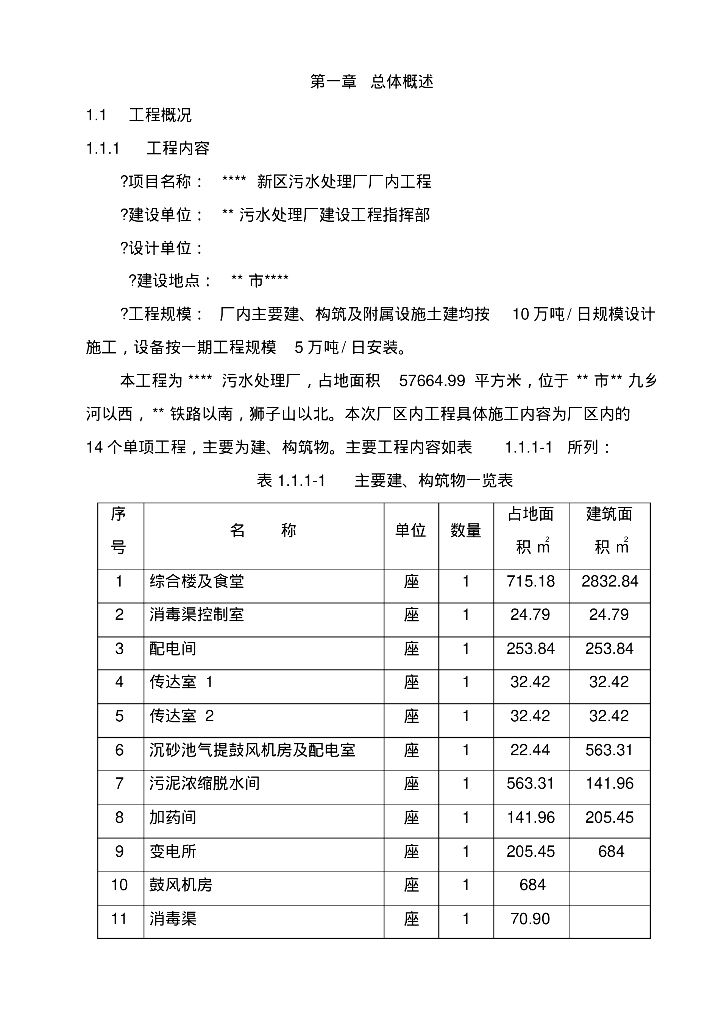 某污水处理厂厂内工程施工组织设计（100页）