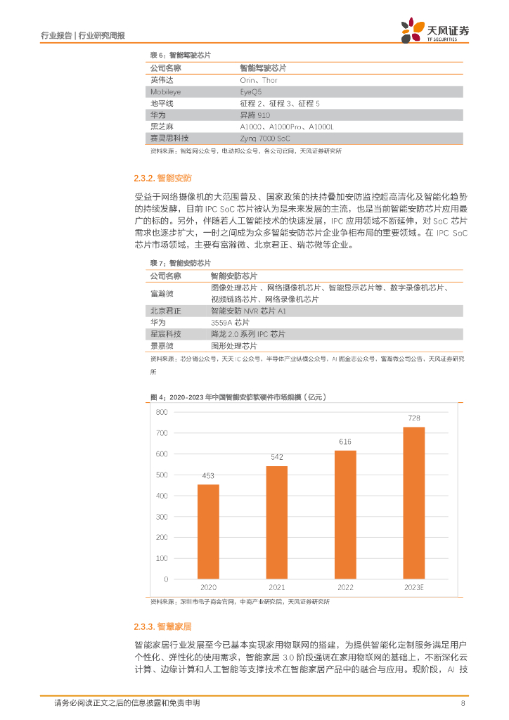天风证券：半导体行业研究周报：人工智能快速发展有望催生定制化SoC市场_第8页