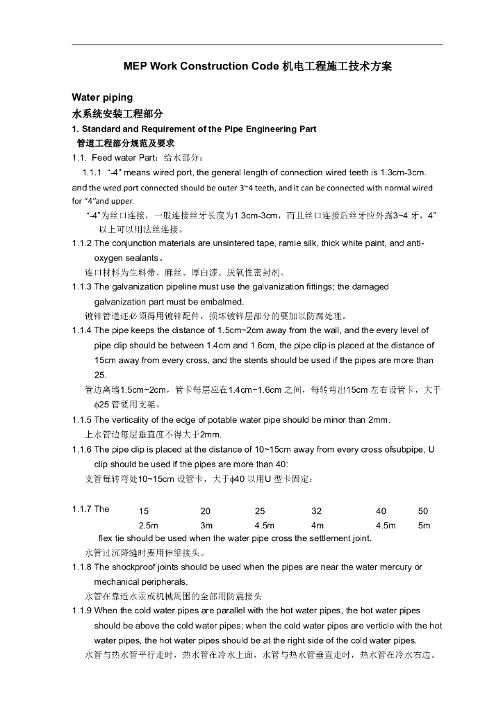 机电工程施工技术方案
