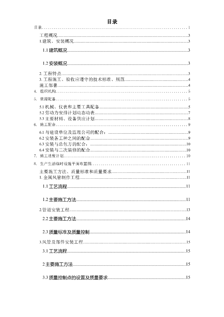 某高档写字楼通风空调工程施工组织设计（Word.21页）