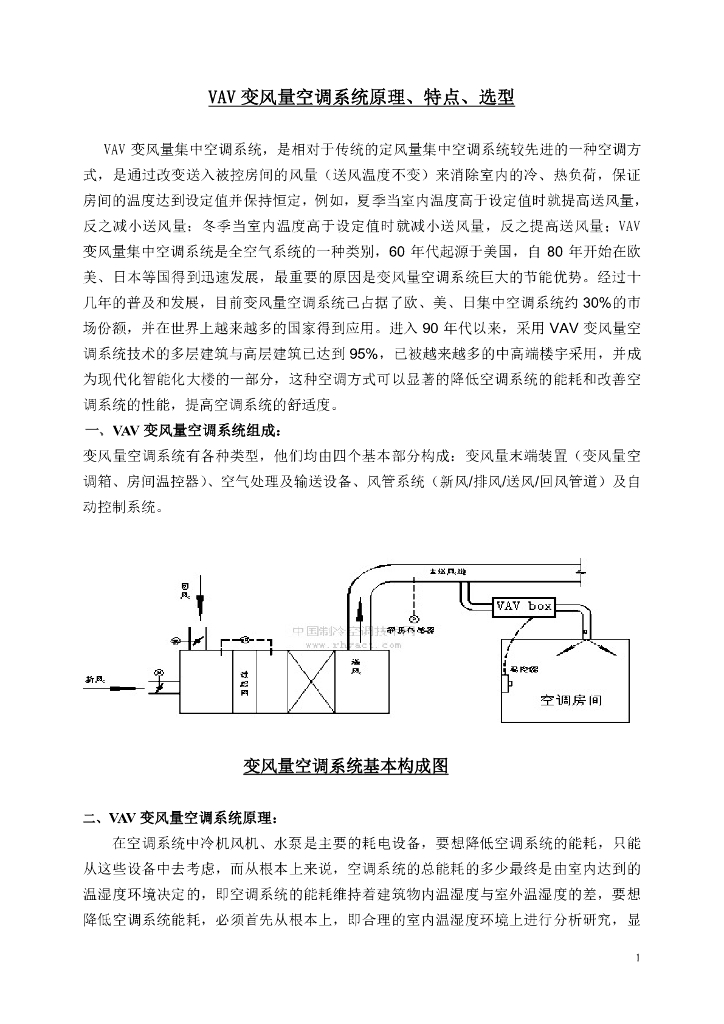 VAV变风量空调系统原理