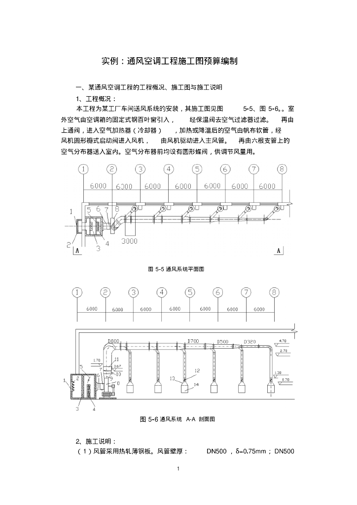 通风空调工程施工图预算编制实例（11页）