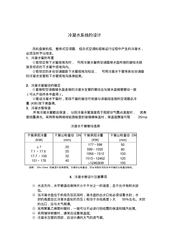 暖通设计相关资料及常用参数选择