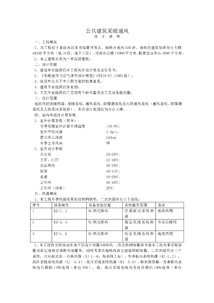 [甘肃]办公大楼暖通空调施工设计分析