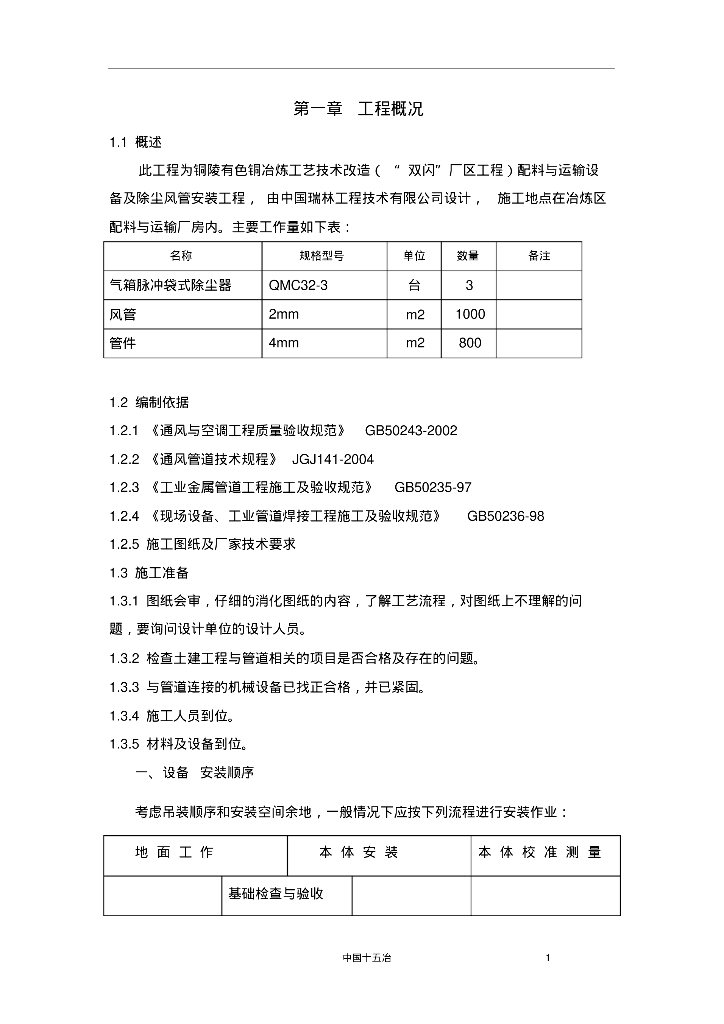 [安徽]铜陵双闪厂区工程配料与运输设备及除尘风管安装工程