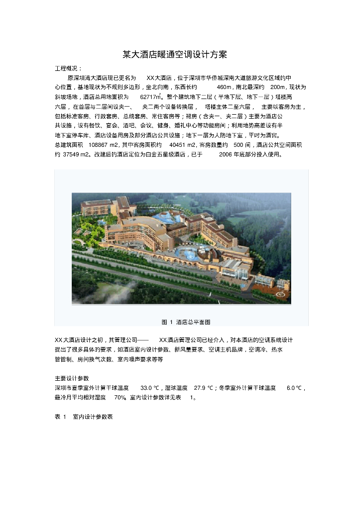 酒店暖通空调设计方案