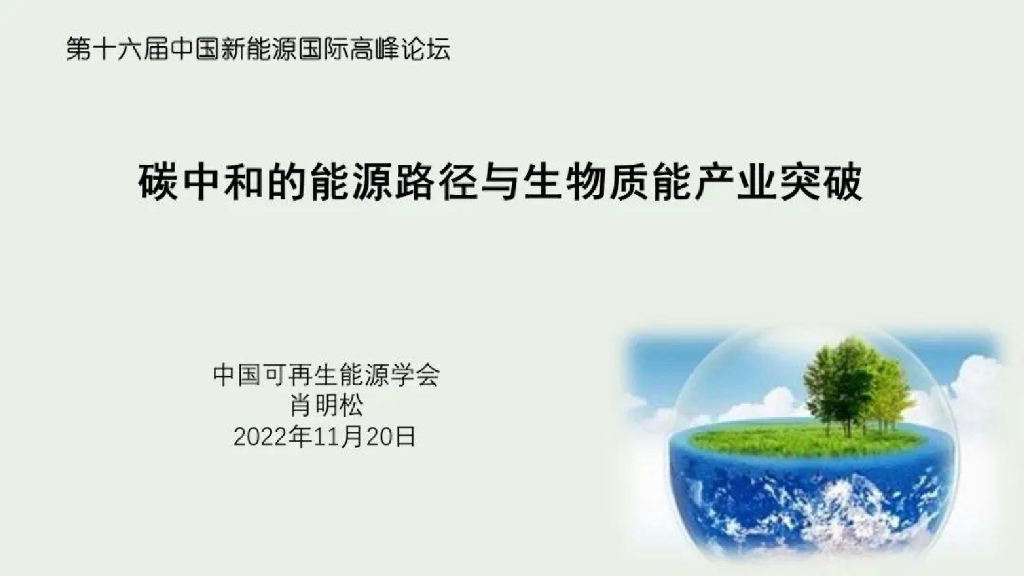肖明松：<em>碳中和</em>的能源路径与生物质能产业突破 海报