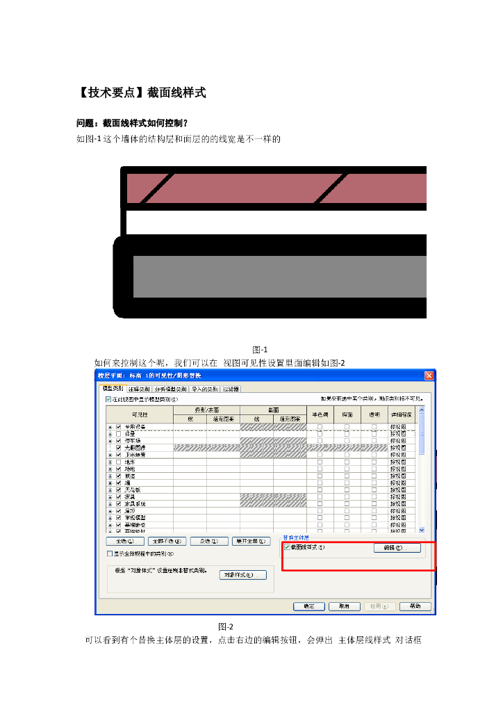 Revit软件技巧1.3.20墙体截面线样式