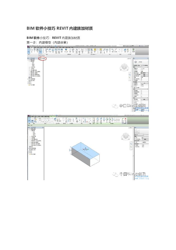 BIM软件小技巧REVIT内建族加材质