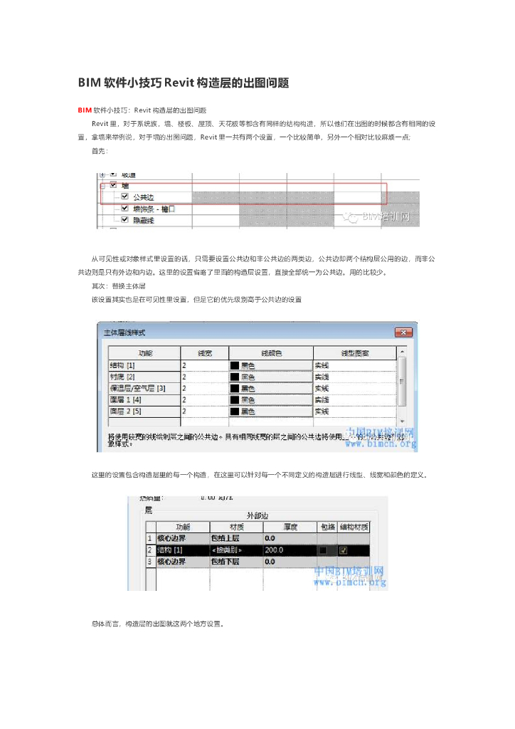 BIM软件小技巧Revit构造层的出图问题