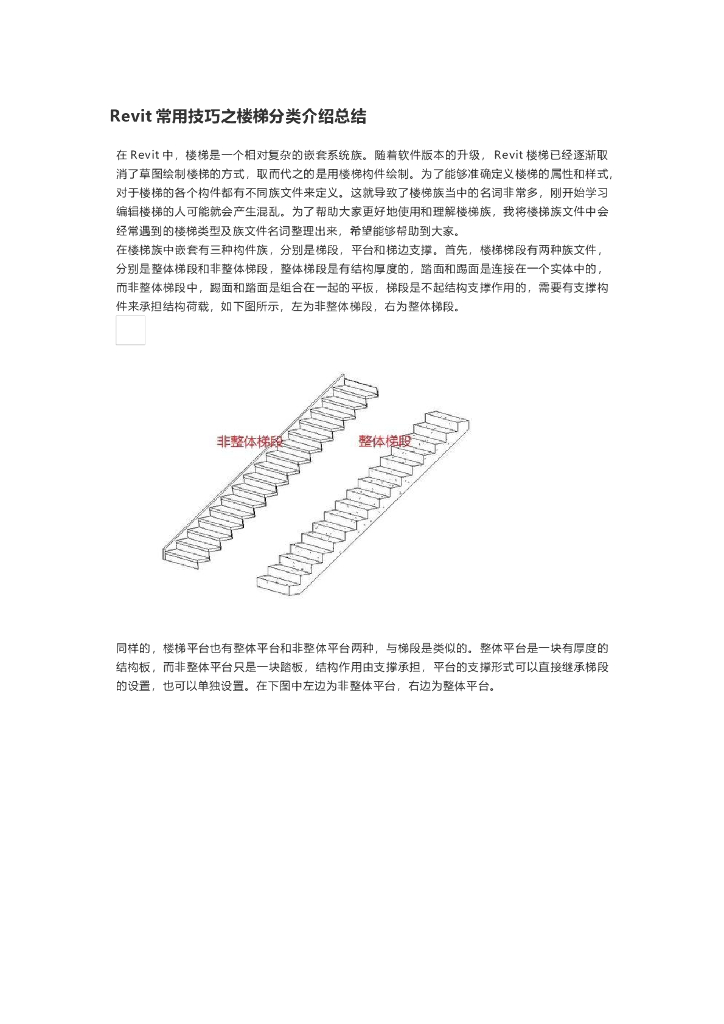 Revit常用技巧之楼梯分类介绍总结