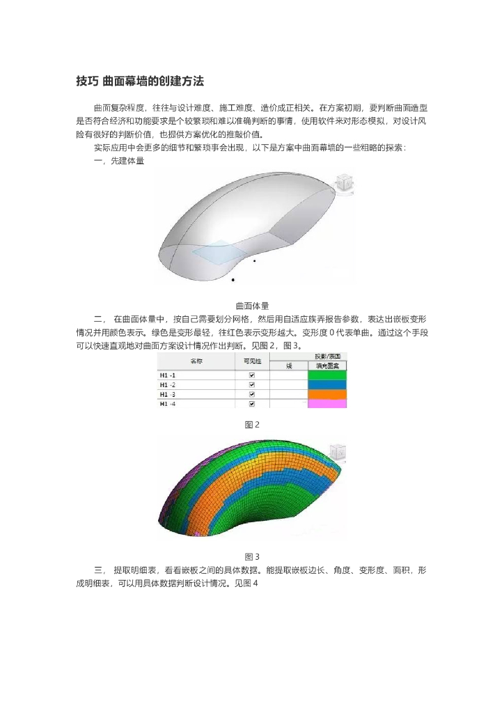 技巧曲面幕墙的创建方法