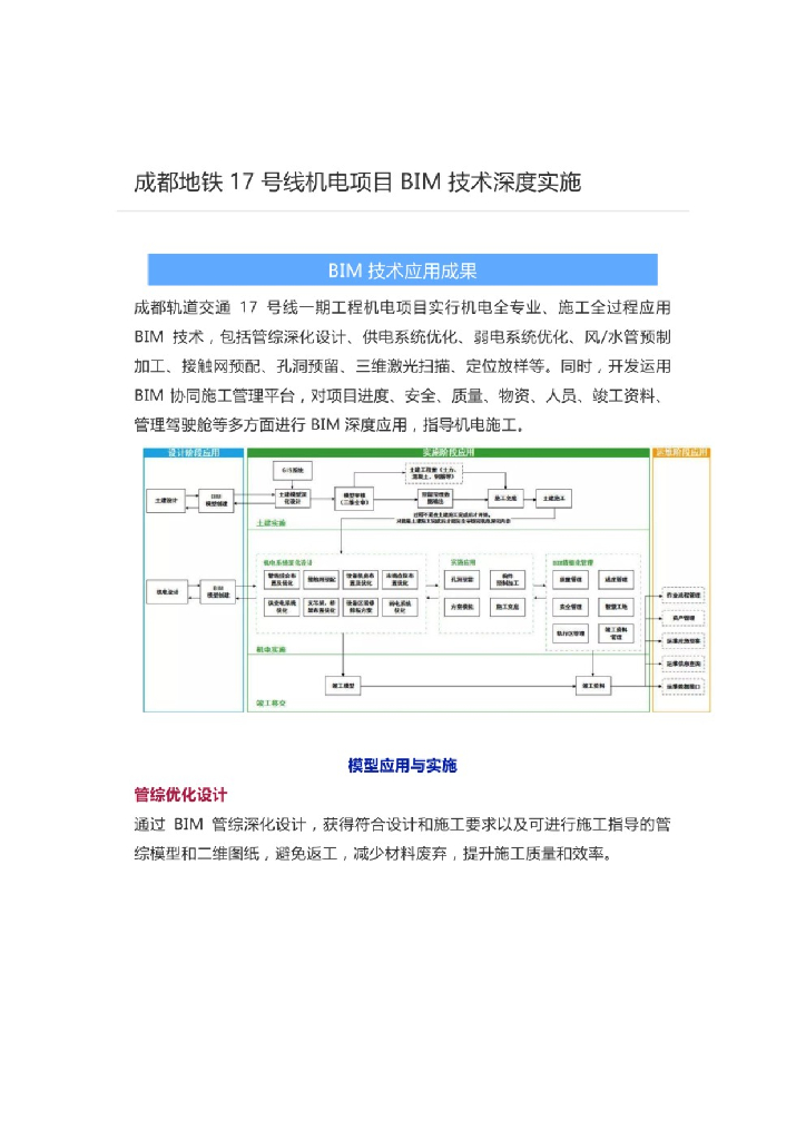 成都地铁17号线机电项目 BIM 技术深度实施