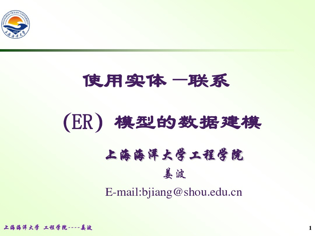 使用实体—联系(ER)模型的数据建模