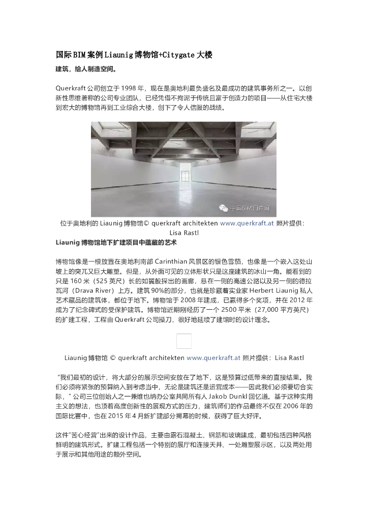 国际BIM案例Liaunig博物馆