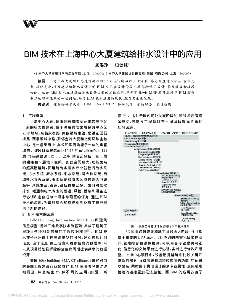 BIM技术在上海中心大厦建筑给排水设计中的应用