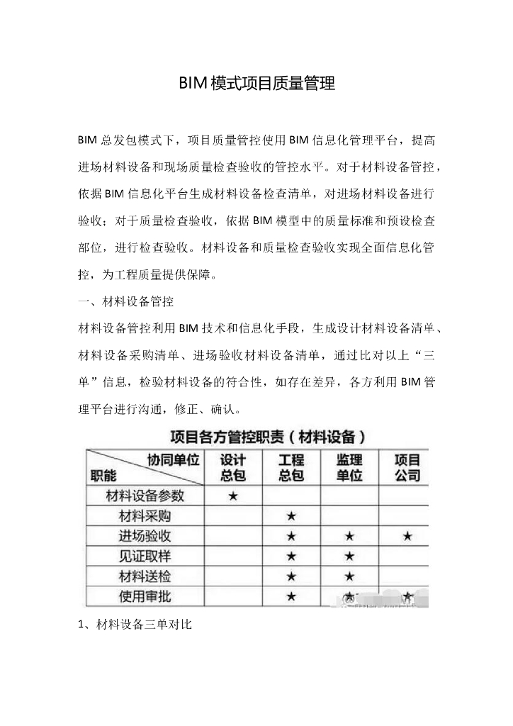 BIM模式项目质量管理