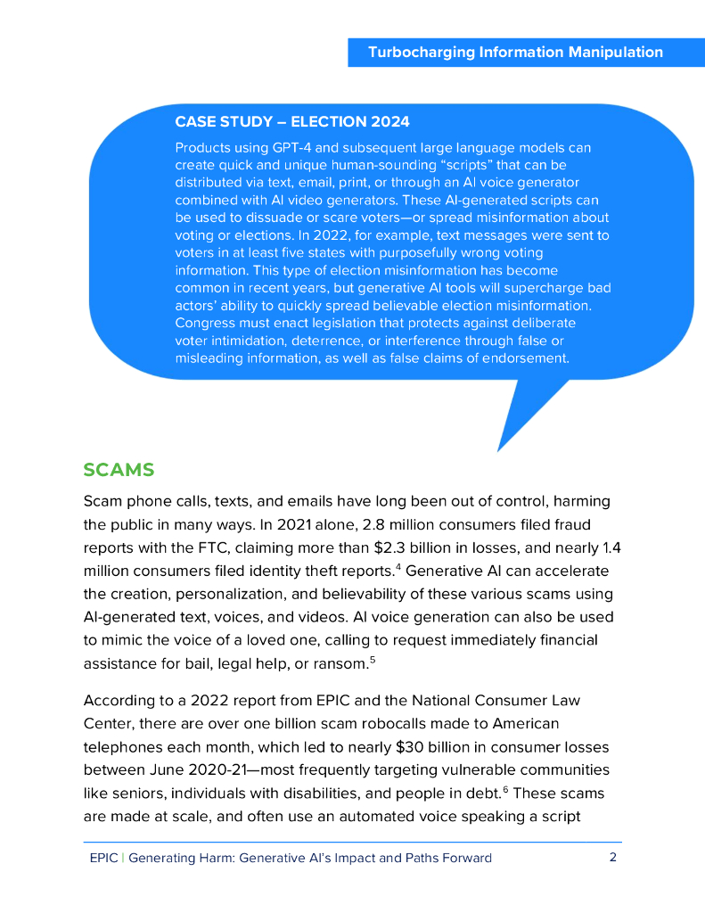 美国电子隐私信息中心：生成式人工智能的潜在有害影响与未来之路（英文版）_第7页