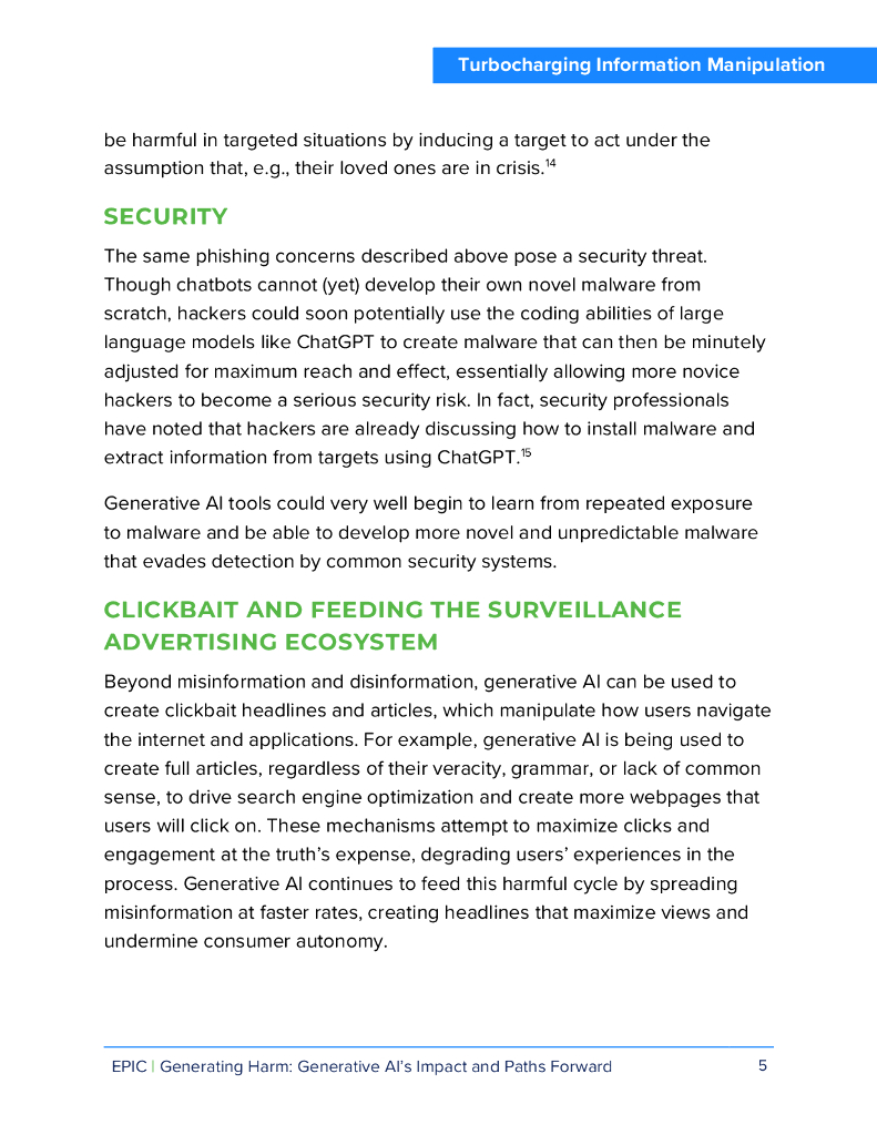 美国电子隐私信息中心：生成式人工智能的潜在有害影响与未来之路（英文版）_第10页