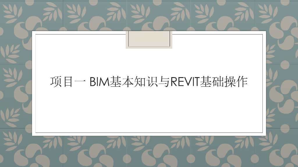 BIM基本知识与Revit基础(38页)