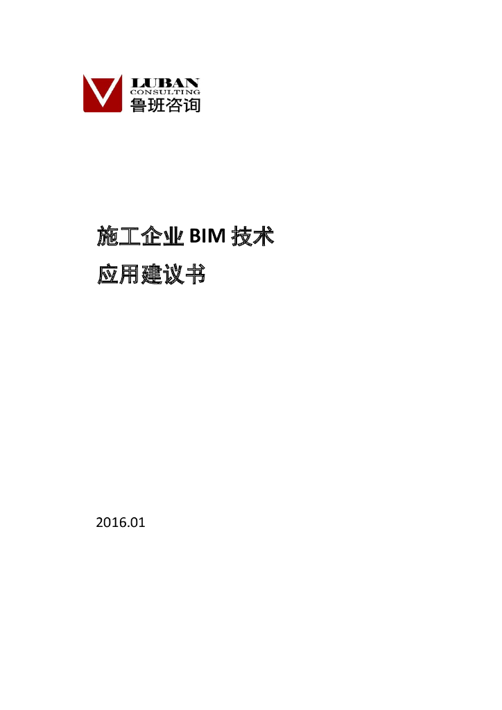 知名咨询单位施工方BIM技术应用建议书
