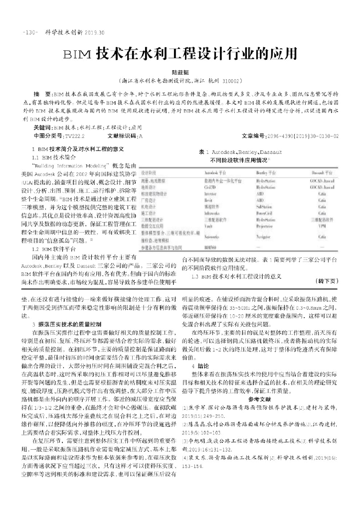 BIM技术在水利工程设计行业的应用