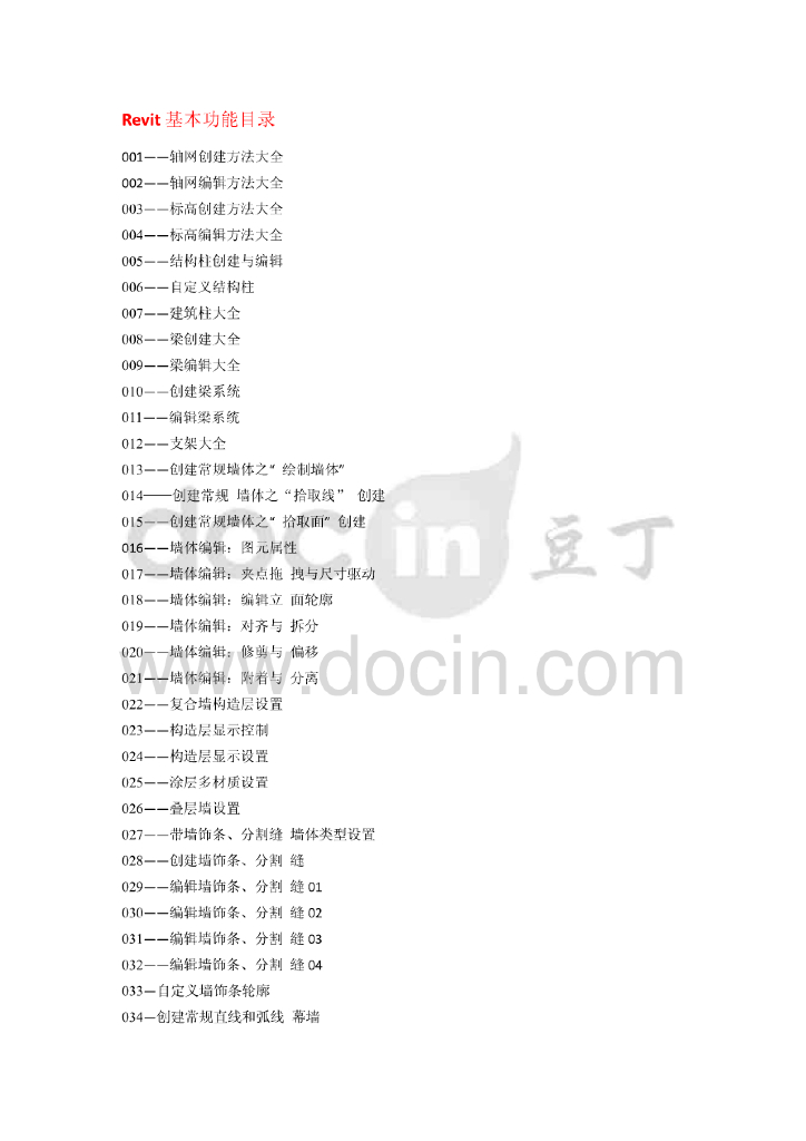 RevitArchitecture基础建模（67页PDF文件）