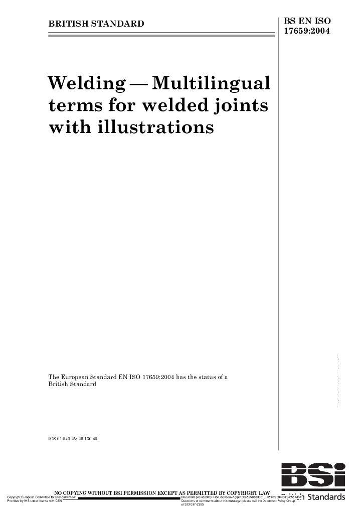 BS EN ISO 17659-2004 焊接.带图解的焊接接头的多语种术语Welding-Multilingual terms for welded joints with illustrations