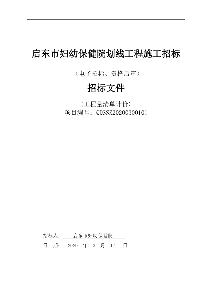 某妇幼保健院划线工程资格后审招标文件101p